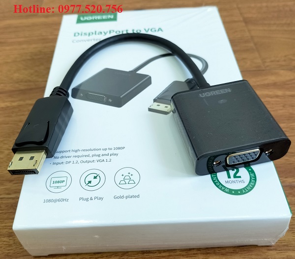 Cáp chuyển Displayport to VGA âm Ugreen 20415